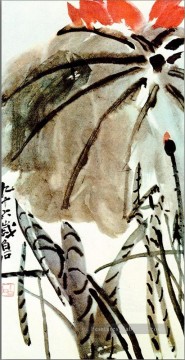  lot - Qi Baishi Lotus ancienne Chine encre